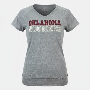 Colloseum‎ Athletics Shirt Women's Oklahoma Sooners Gray V-Neck Size Medium